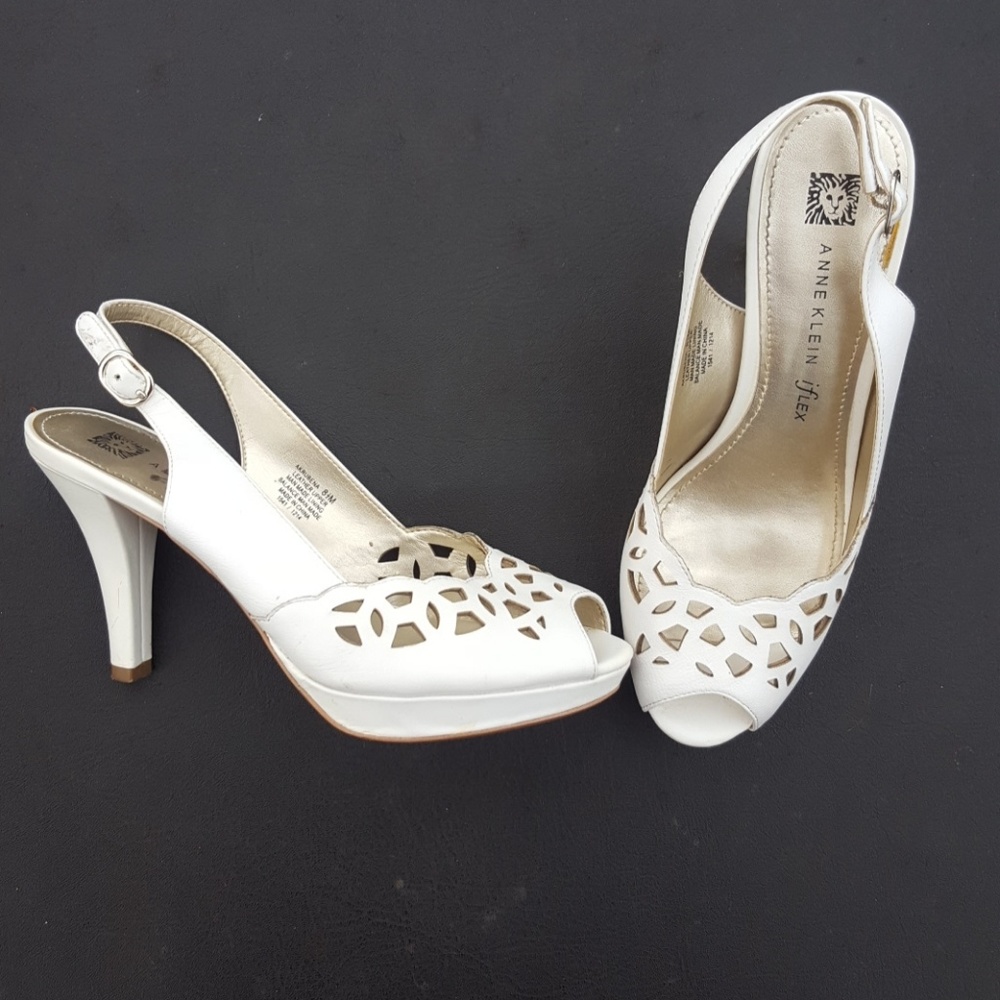 Anne Klein white heels